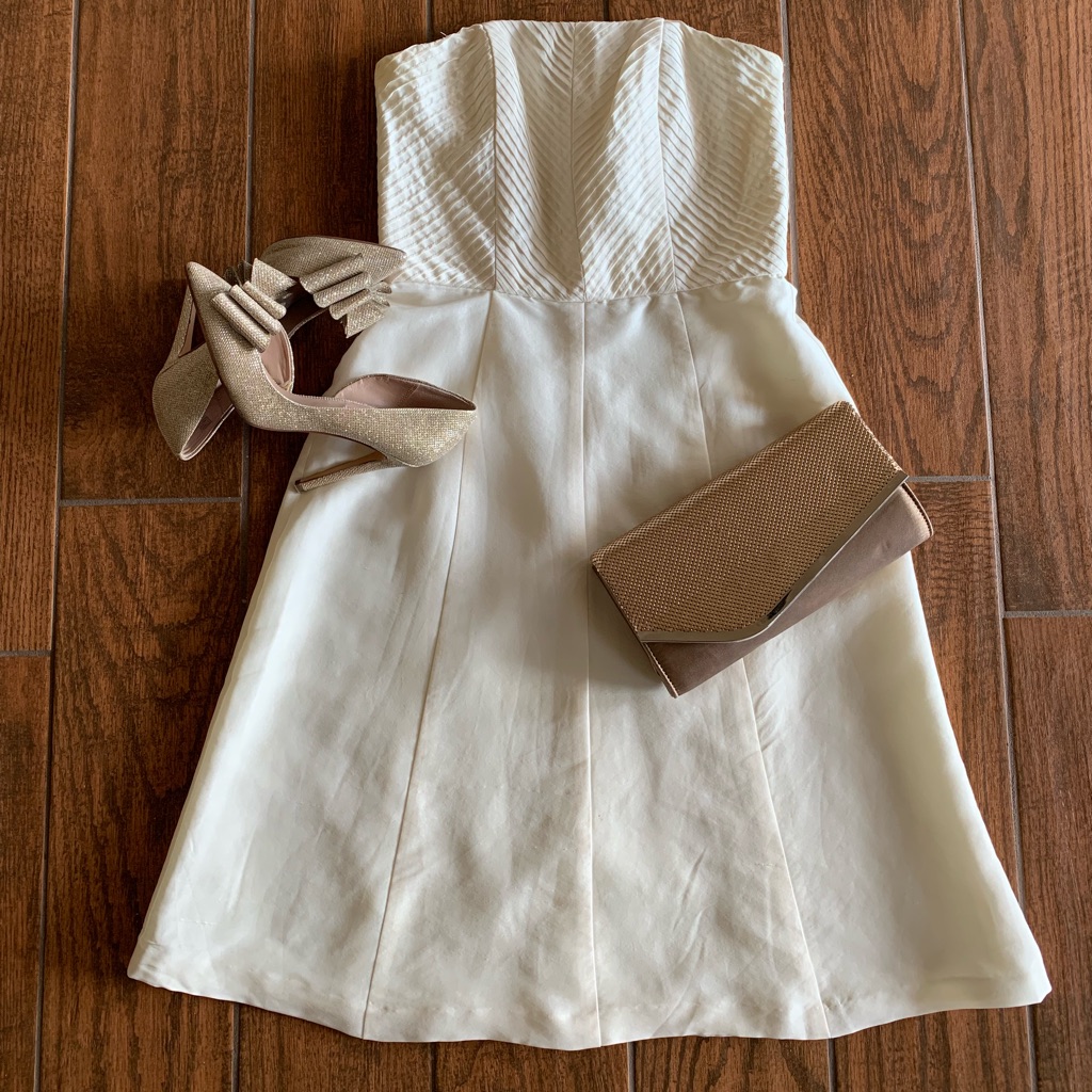 Classy Off-White Strapless Dress